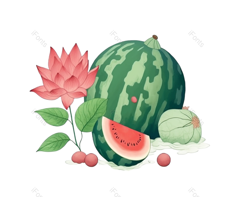 西瓜图片,夏至元素,元素PNG,清新免抠素材